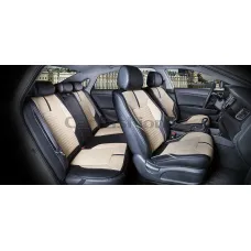 Комплект Накидок 3D «SECTOR LEATHER PLUS» черный/бежевый/черный