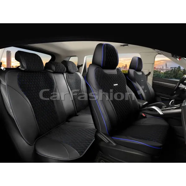 Комплект каркасных чехлов 5D «SHANGHAI PLUS» черный/черный/синий Комплект каркасных чехлов 5D «SHANGHAI PLUS» черный/черный/синий