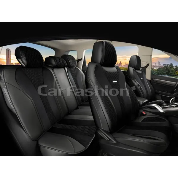 Комплект каркасных чехлов 5D «BEIJING PLUS» черный/черный/черный