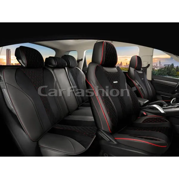 Комплект каркасных чехлов 5D «BEIJING PLUS» черный/черный/красный Комплект каркасных чехлов 5D «BEIJING PLUS» черный/черный/красный