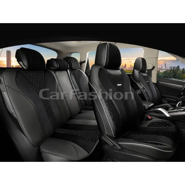 Комплект каркасных чехлов 5D «BEIJING PLUS» черный/черный/серый