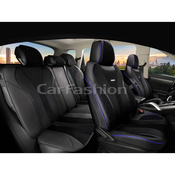 Комплект каркасных чехлов 5D «BEIJING PLUS» черный/черный/синий