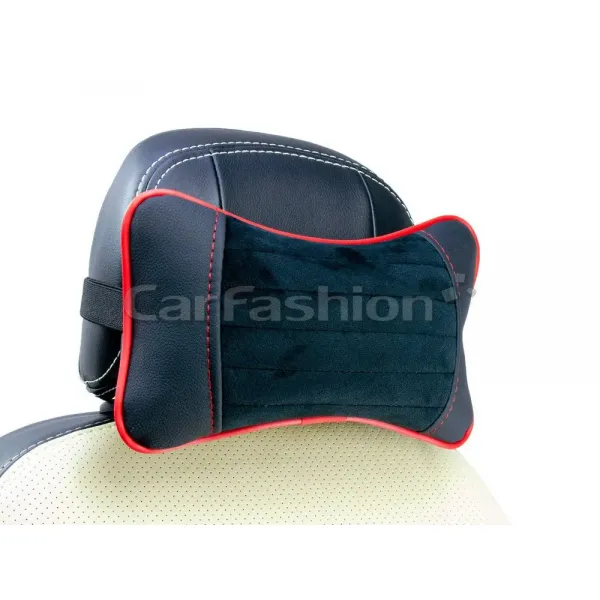 Подушка под шею «MONACO» черный/черный/красный/красный